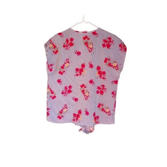 sienna sky black striped floral sleeveless top size S - Picture 4 of 4